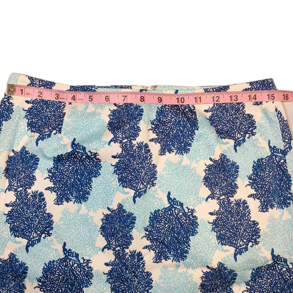 Vineyard Vines Skirt Womens 4 Blue All Over Print‎ Coral Casual Beach Preppy - Picture 5 of 8